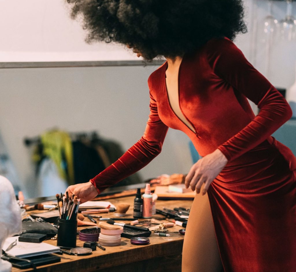 Makeup and hair styling